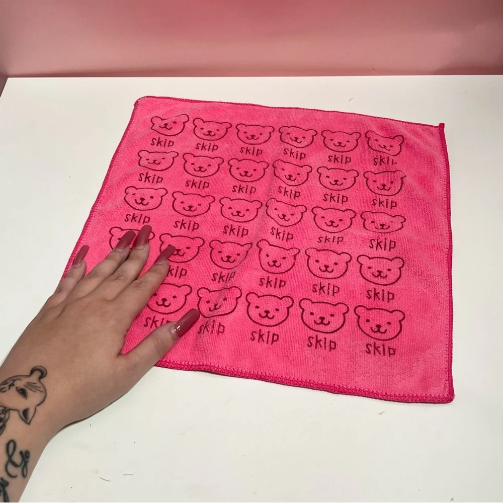 Y2K kawaii pink teddy bear washcloth